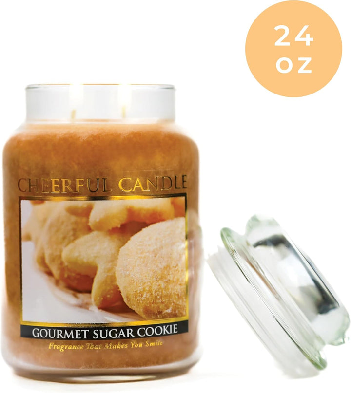 A Cheerful Giver Gourmet Sugar Cookies Jar Candle, 24-Ounce 24oz, 24oz