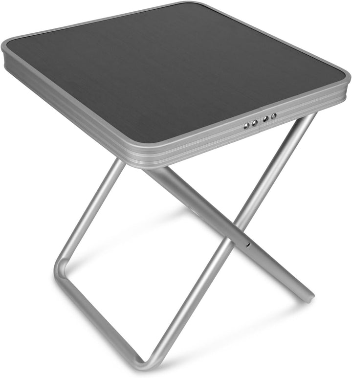 Preiswert&Gut Klappstuhl Sitzhöhe 45cm aus Aluminium bis 100kg mit Tischplatte MDF 40x40cm, 20kg bel