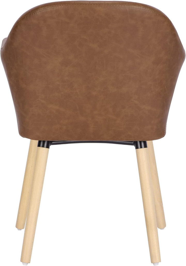 WOLTU Esszimmerstühle BH336br-2 2er Set Küchenstuhl Wohnzimmerstuhl Polsterstuhl Design Stuhl mit Ar
