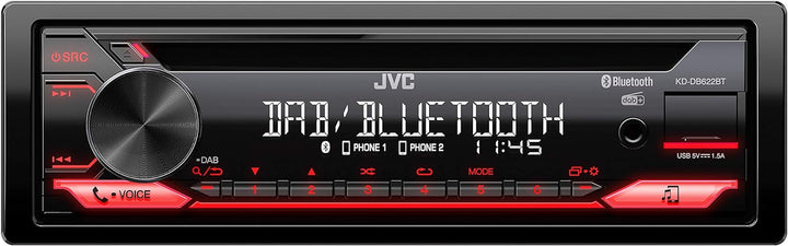 JVC KD-DB622BT CD-Autoradio mit DAB+ und Bluetooth Freisprecheinrichtung (Soundprozessor, USB, AUX-I