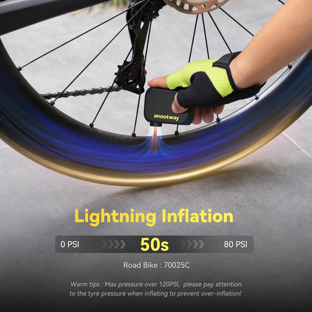 Tiny Pump Mini Fahrradpumpe, Elektrische mit Digitalem Manometer | Elektrische Luftpumpe Klein Fahrr