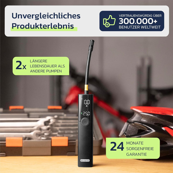 Woowind BP188 Fahrradpumpe Elektrisch 120~150PSI Akku Luftpumpe Fahrrad Alle Ventile Kompressor Fahr