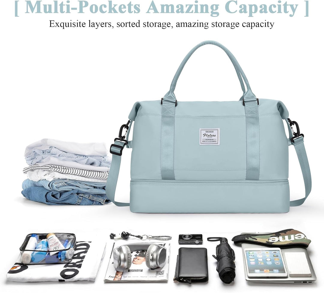 Reisetasche Damen Handgepäck Tasche Sporttasche Weekender Bag Schwimmtasche Wasserdicht Travel Bag D
