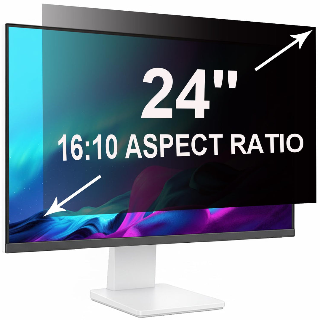 Sichtschutzfolie für 24 Zoll 16:10 (51.9x32.5cm) Monitor - Blaulichtfilter & Blendschutz, Abnehmbar