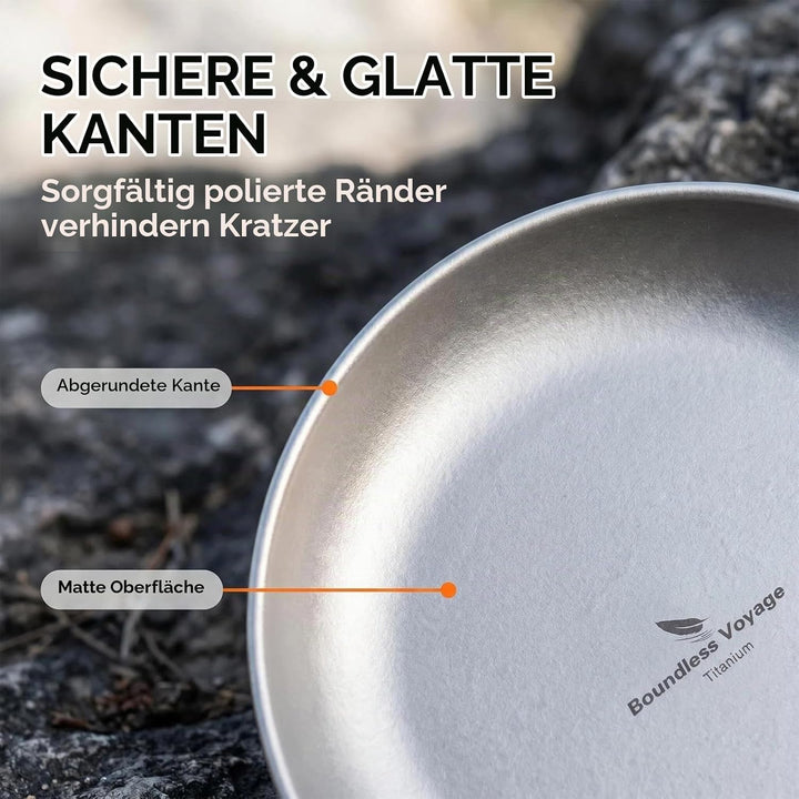 Boundless Voyage Ultraleicht Camping Titan Pan Geschirrplatte mit Tragetasche Outdoor Titan Geschirr