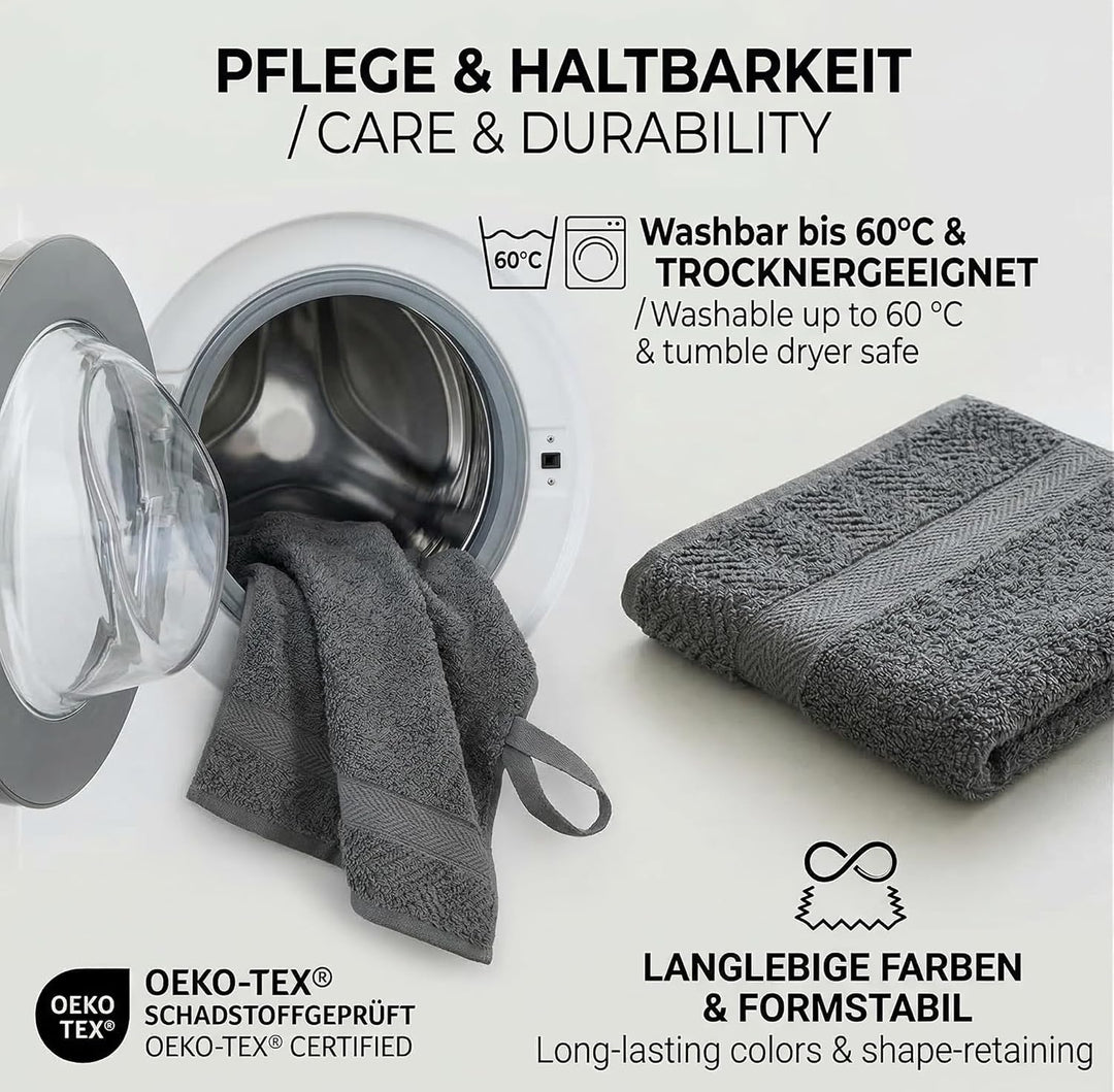 Betz 10-TLG. Handtuch-Set Premium 100% Baumwolle 2 Duschtücher 4 Handtücher 2 Gästetücher 2 Waschhan
