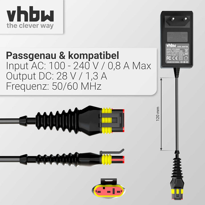 vhbw Netzteil 28V kompatibel mit Husqvarna Automower 105, 310, 315, 315X, 305, 310 Mark II, 315 Mark