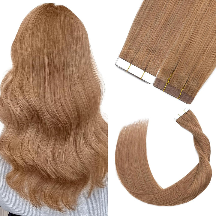 Silk-co Tape Extensions Echthaar 20stk, Haarverlängerung Tape in Extensions Echthaar, Remy Haarexten