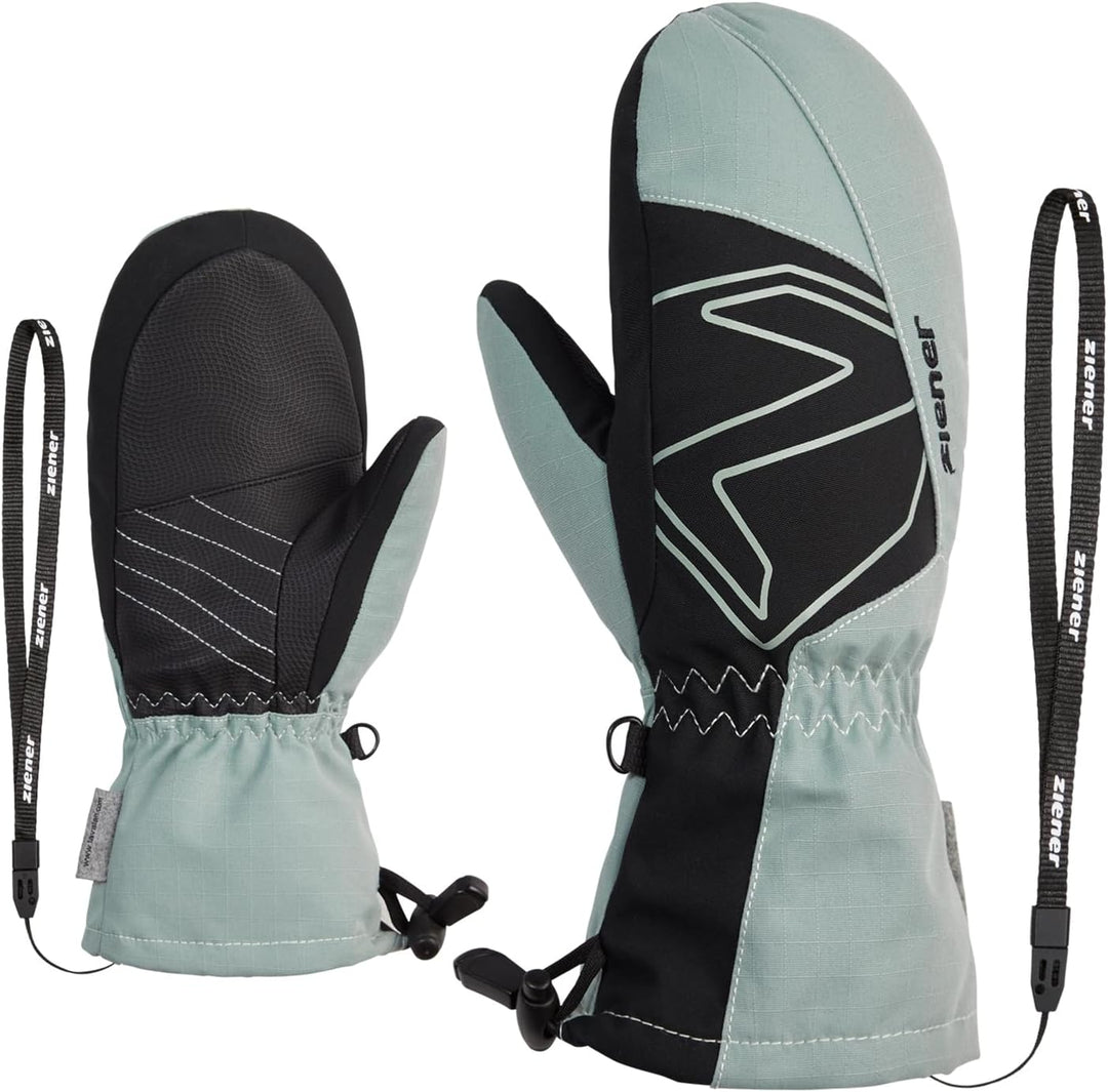 Ziener Kinder Lavalino Ski-Fäustling/Wintersport | wasserdicht, extra warm, Wolle 5.5 Gray Seal Rips