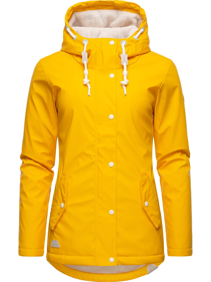 Ragwear Damen Winterjacke Kurze Regenjacke wasserdicht warm gefüttert mit Kapuze Marge XS-6XL XL Yel