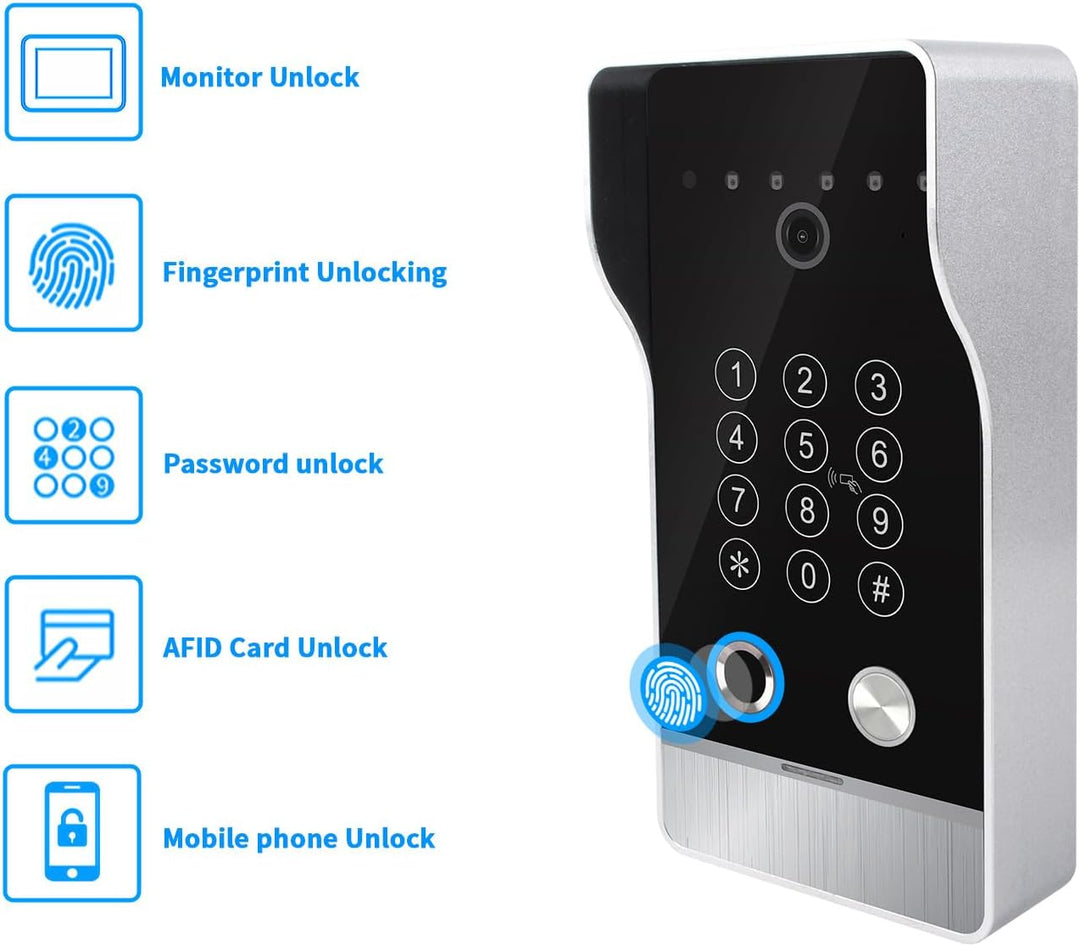 Tuya Video Türklingel Wohnung Gegensprechanlage, WiFi 10-Zoll-Touchscreen-Monitor mit Wired 1080P Tü