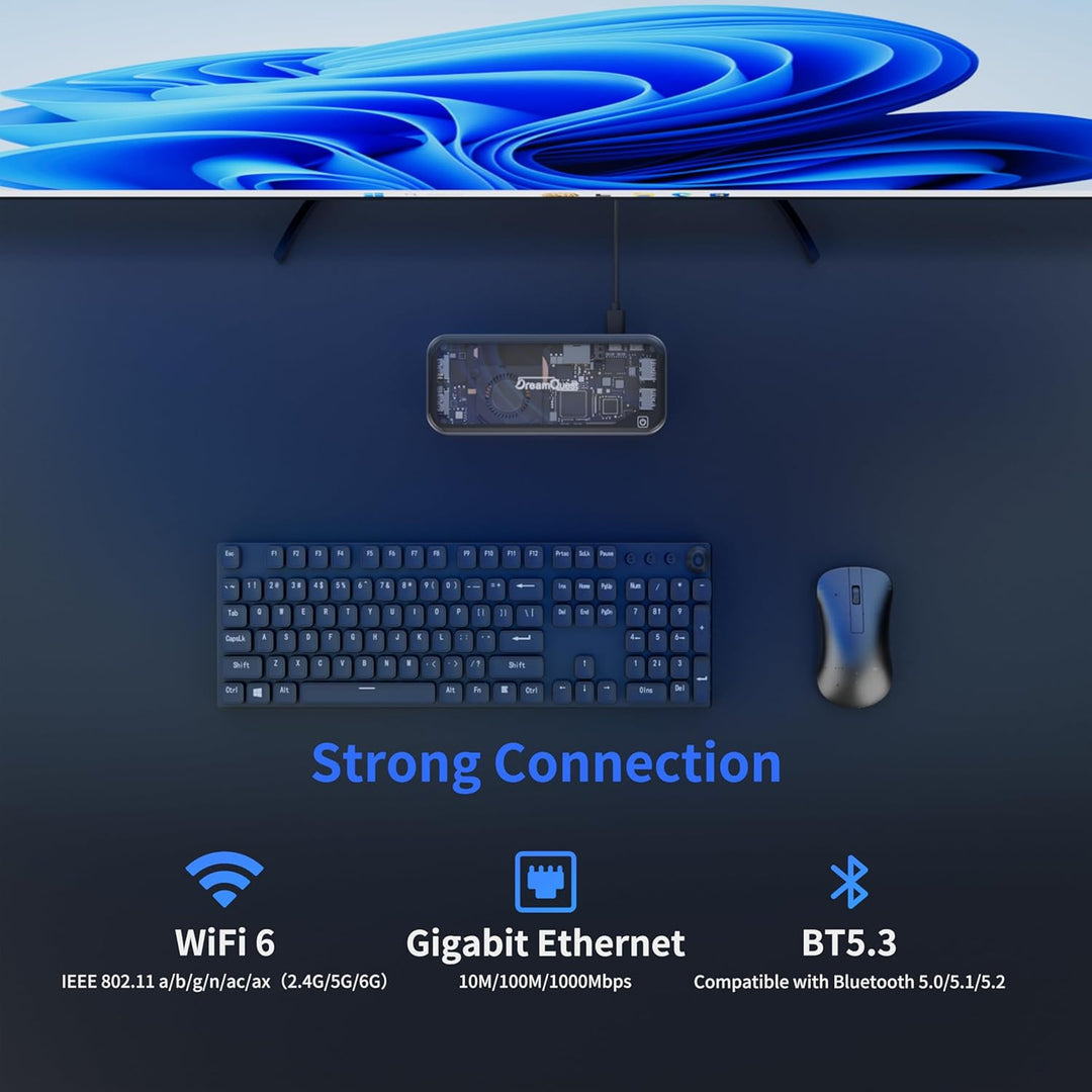 DreamQuest Mini PC Stick Windows 11 Pro,Intel N95 (bis zu 3.4Ghz) 12GB LPDDR5 1TB M.2 SSD Micro Comp