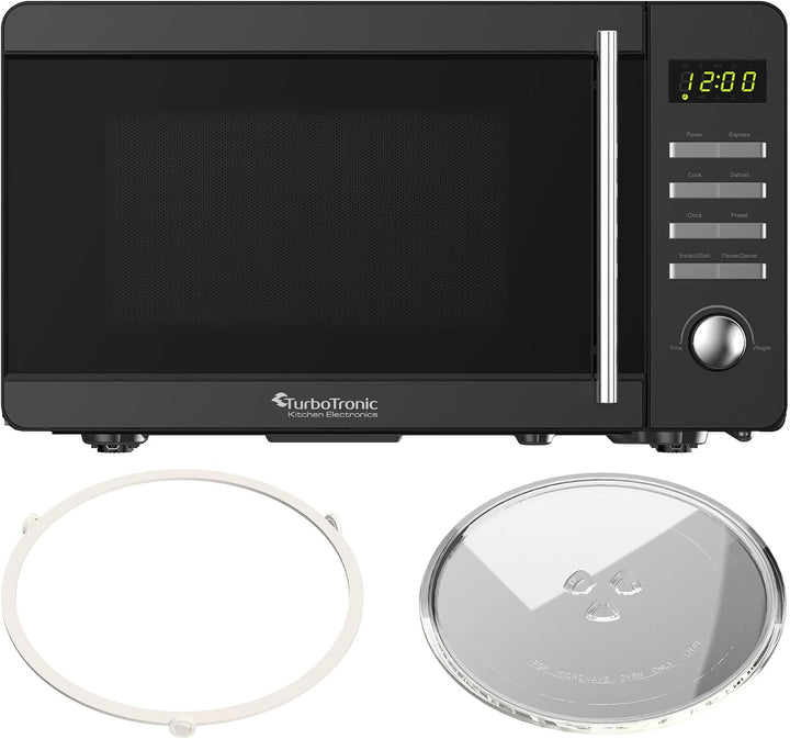 TurboTronic TT-MW20 Digitale Mikrowelle | 700W 20L Edelstahl-Look | 5 Leistungsstufen, 8 Automatikpr
