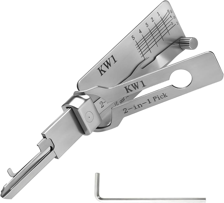 KW1 Multifunktional-Schlüsselwerkzeug, Autoschlüsselleser, Dietrich-Decoder für Auto,Silber