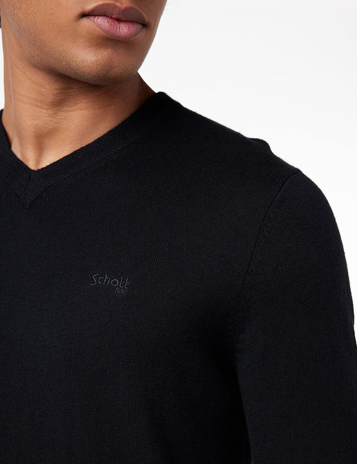 Schott NYC Herren Pullover S Schwarz, S Schwarz