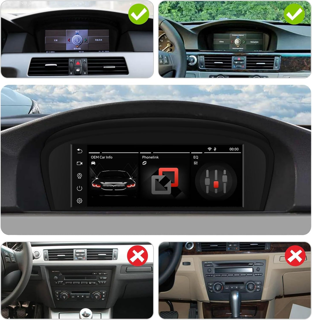 Autoradio für BMW 3/5 Serie CIC System 8.8 Zoll Touchscreen mit Wireless CarPlay Android Auto Autora