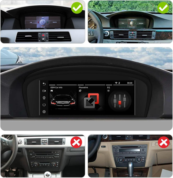 Autoradio für BMW 3/5 Serie CIC System 8.8 Zoll Touchscreen mit Wireless CarPlay Android Auto Autora