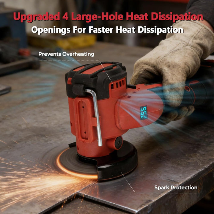 Bürstenloser Mini-Winkelschleifer, kompatibel mit Milwaukee M18, 20.000 U/min, 400 W, kabelloses Sch