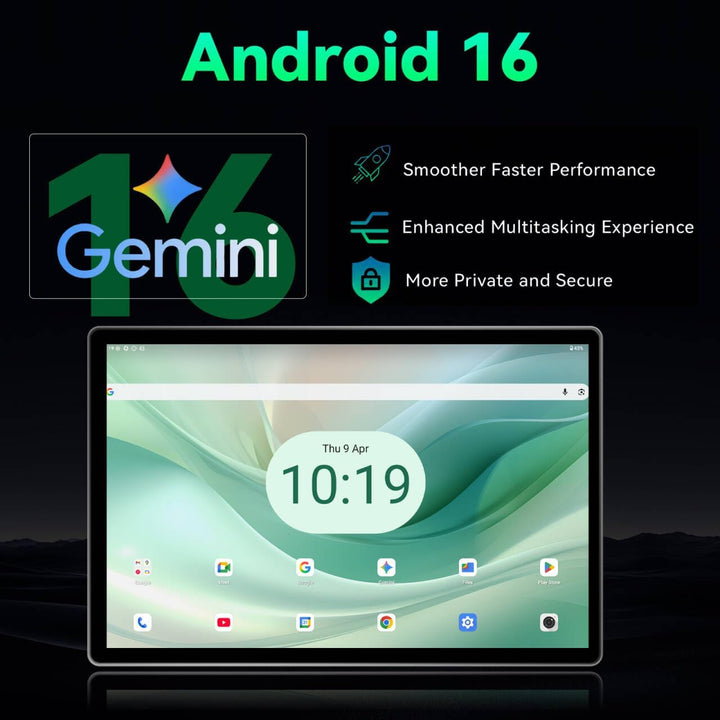 Crelander 10,1 Zoll Android 16 Tablet, 12GB+128GB Android Tablet, 5000mAh Akku, 1280x800 Touchscreen