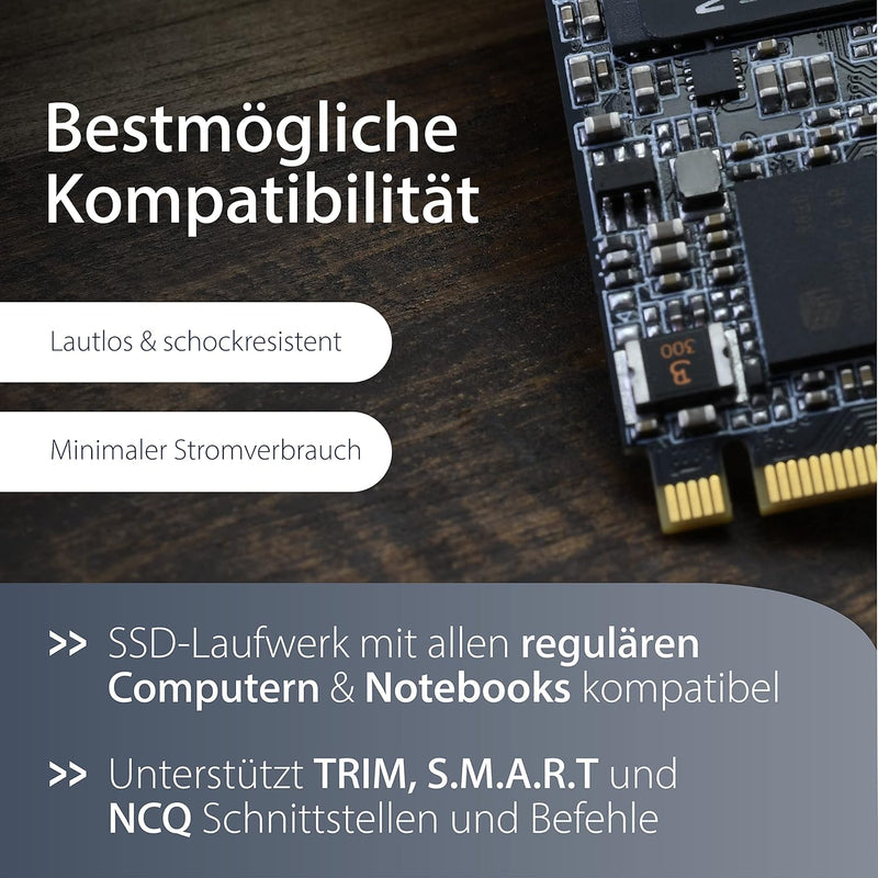MediaRange Interne SSD Festplatte 512GB - Solid State mit M.2 Schnittstelle SATA Rev. 3.1 und 3D-NAN