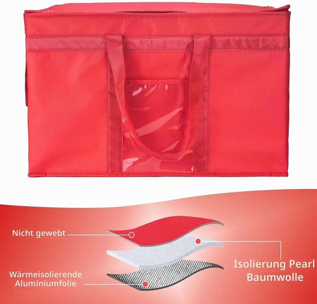 Yalin Grosse isolierte Kühltasche, Styropor-Kühler, hält Lebensmittel heiss oder kalt, wiederverwend
