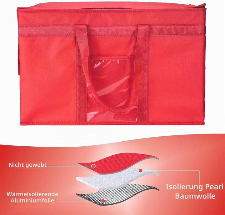 Yalin Grosse isolierte Kühltasche, Styropor-Kühler, hält Lebensmittel heiss oder kalt, wiederverwend
