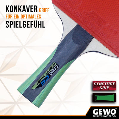 GEWO CS Energy Power - Tischtennis-Schläger - Profi-Tischtennisschläger, ITTF genehmigt - Schläger m