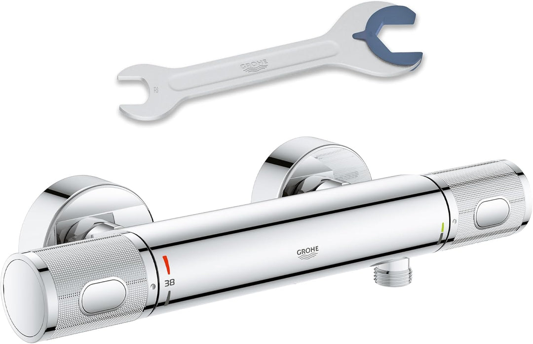 GROHE Precision Feel - Thermostat- Brausearmatur (wassersparend, mit Rändelstruktur, Verbrühschutz,