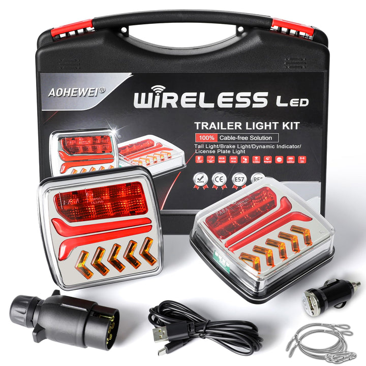 AOHEWEI Kabellose Anhänger Rückleuchten LED Magnetische LKW Rückleuchten Kabel Gratis 12V ECE Zulass