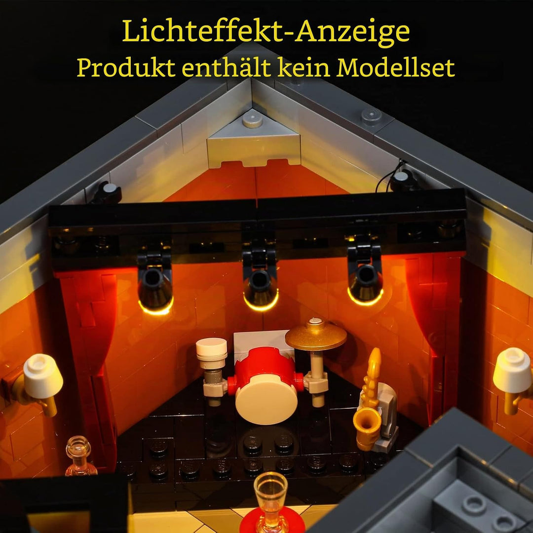 GEAMENT LED Licht-Set Kompatibel mit Lego Jazzclub (Jazz Club) - Beleuchtungsset für Icons 10312 (Le