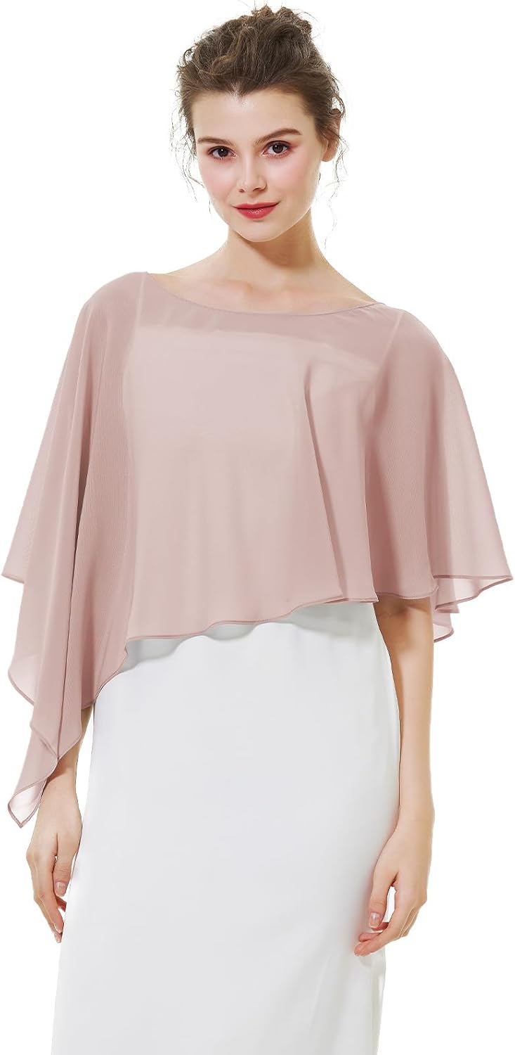 BEAUTELICATE Damen Chiffon Schal Stola Eleganten Cape Umhang für Braut Sommer Hochzeits Festliche Ab