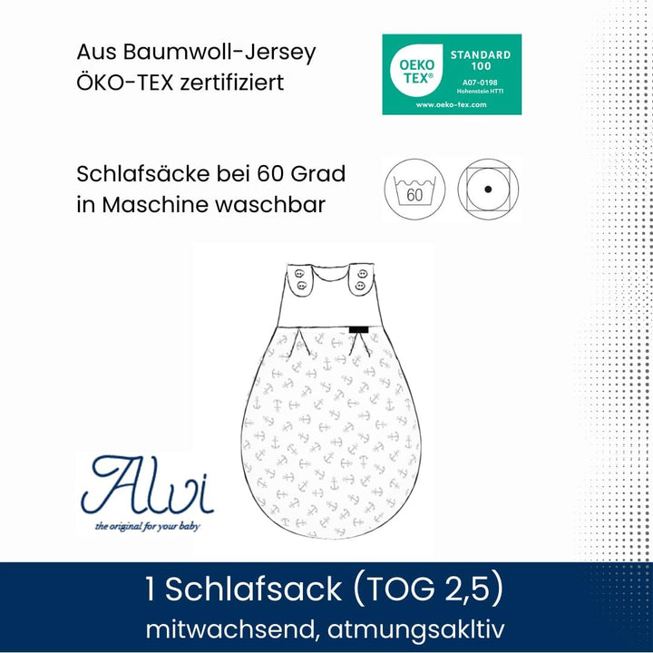Alvi Baby Mäxchen Aussensack Exclusiv I Baby-Schlafsack mitwachsend & atmungsaktiv I Kinderschlafsac