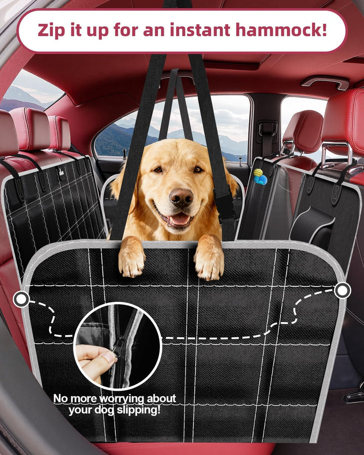 Hundedecke Auto Rückbank 100% Wasserdicht Kratzfeste Autoschondecke Hund Rücksitz mit Seitenschutz u