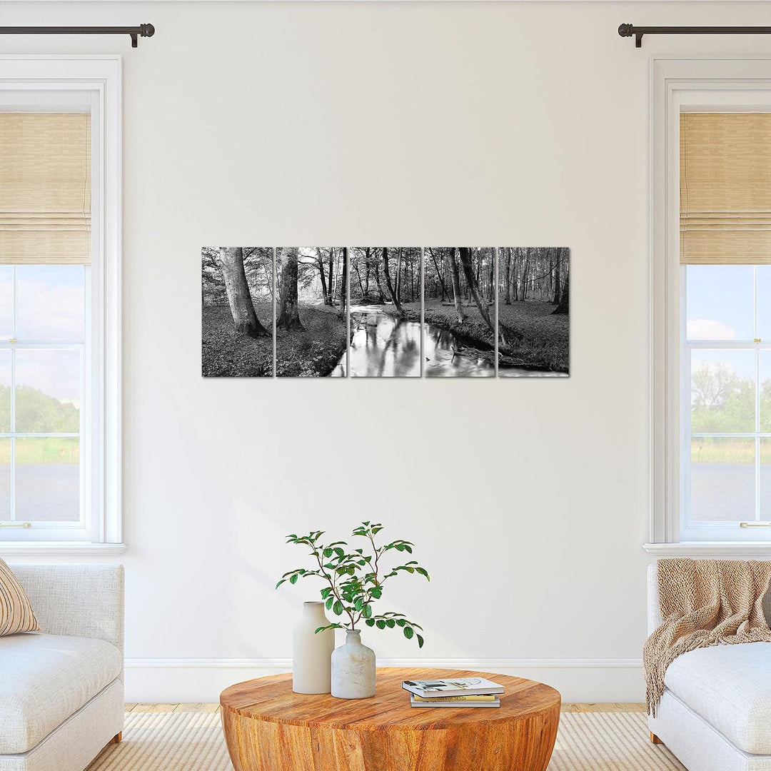 Runa Art Bild Wald Landschaft Wandbilder auf Vlies Leinwand 5 Teilig Wanddekoration Schlafzimmer Woh