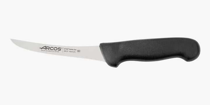 Arcos Ausbeinmesser Curvado Semiflexibel - Edelstahlklinge 140 mm - Schwarzer Polypropylen-Griff - I