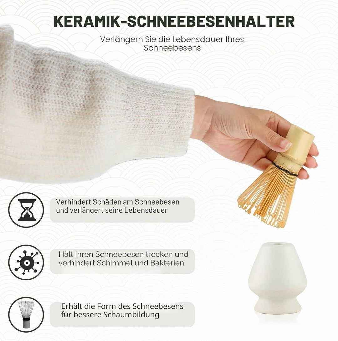 7PCS Matcha Kit Japanische Zeremonie, Bambuslöffel, Bambusschaufel, Peitschenhalter, Matcha-Set für