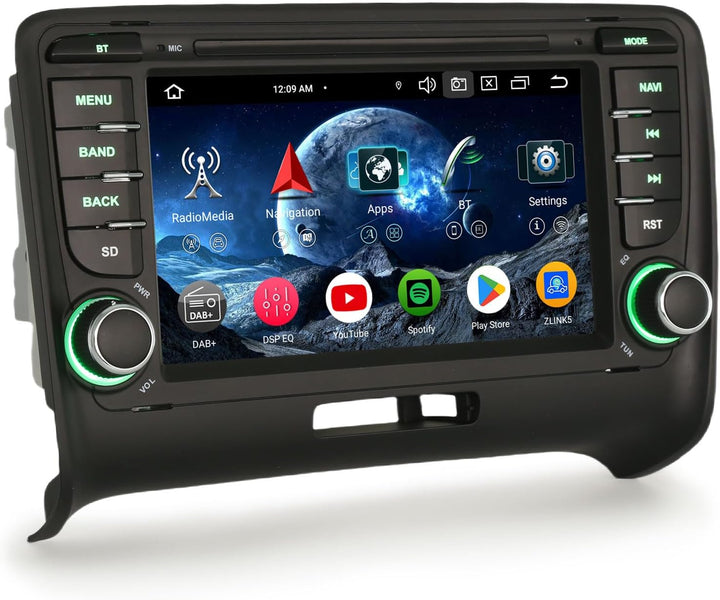 Erisin 7 Zoll 8-Kern 4GB RAM+64GB ROM Android 14 Autoradio GPS Navigation für Audi TT MK2 Unterstütz