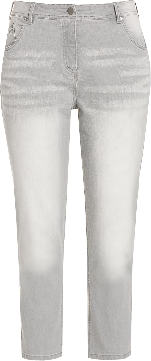 Ulla Popken Damen Jeans 51W / 34L Graubeige, 51W / 34L Graubeige