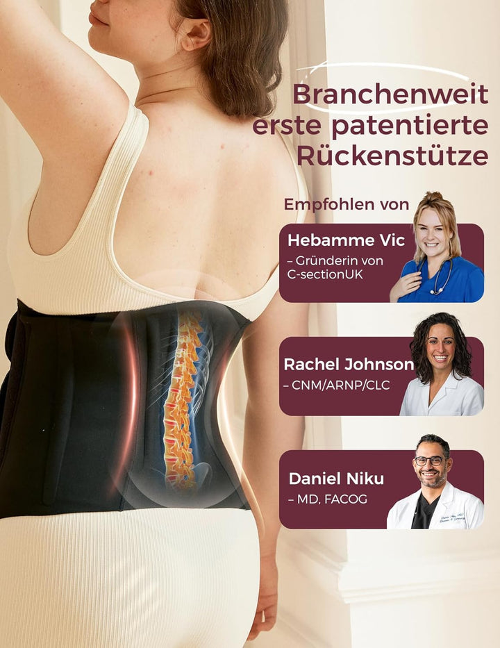 Momcozy Ergowrap Bauchgurt nach Geburt, 3D-Kompression & Rückenstütze für Kaiserschnitt-Rückbildung,