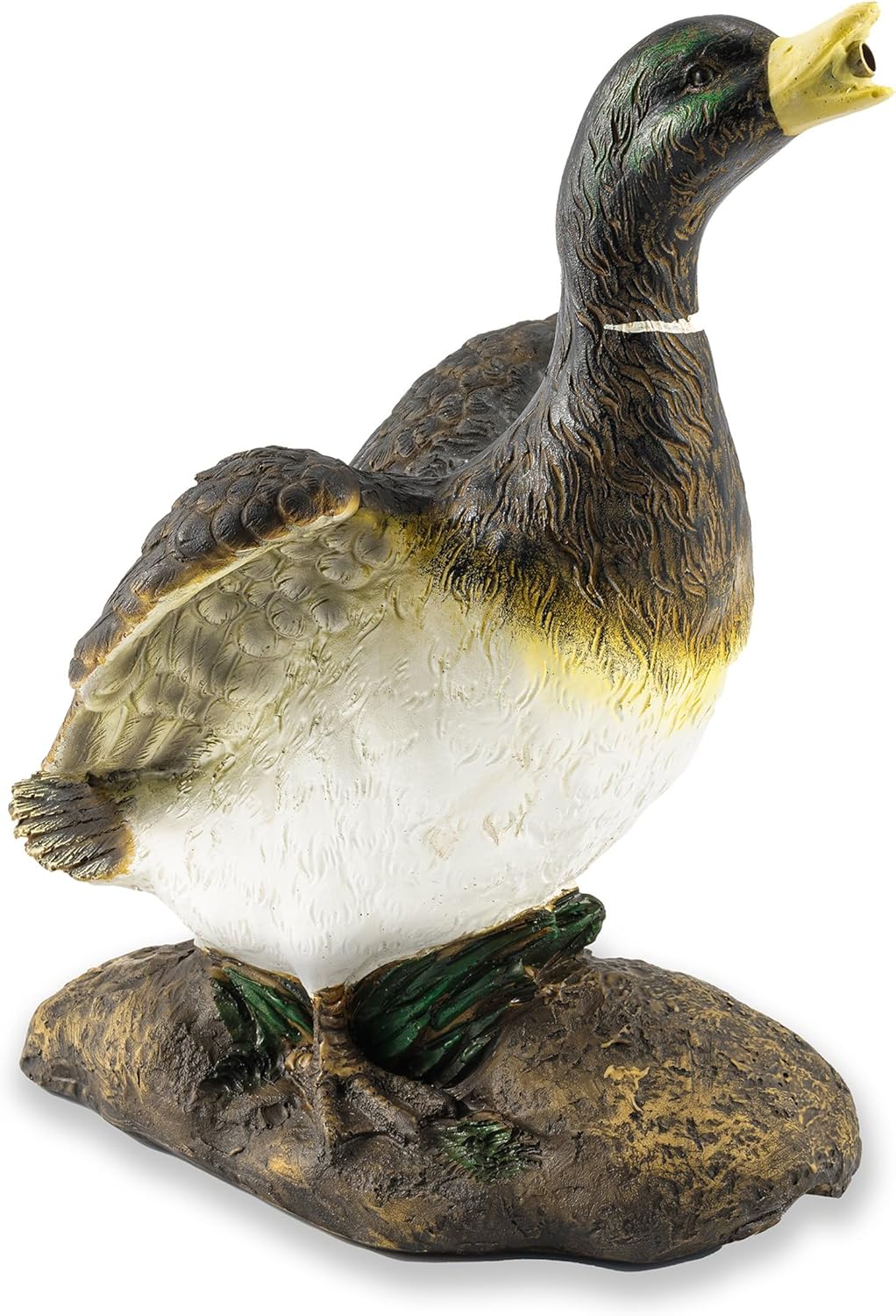 Wasserspeier Figur Ente Lucky Duck aus Kunststein - (L x B x H): ca. 235 x 190 x 315 mm - Schlauchan