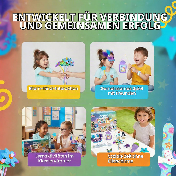 QuTZ Bastelsets für Kinder, 10-in-1-Bastelkasten für Kleinkinder, Bauprojekte leuchten, schweben, tr