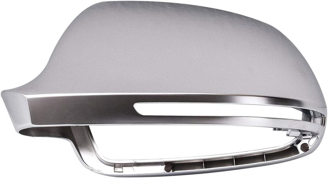 Aluminium Look Design Spiegel Abdeckung Kappe Gehäuse Links+Rechts