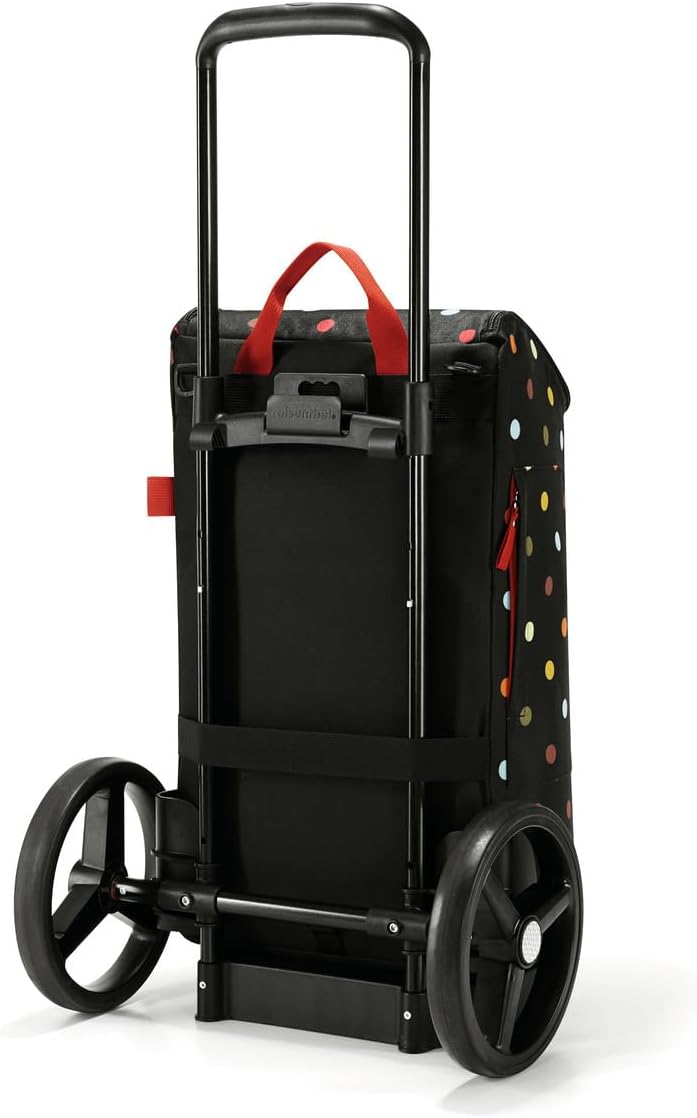 reisenthel citycruiser Set (Rack + Bag) Tasche Dots + Rack Black - Praktische Einkaufstasche mit Meh
