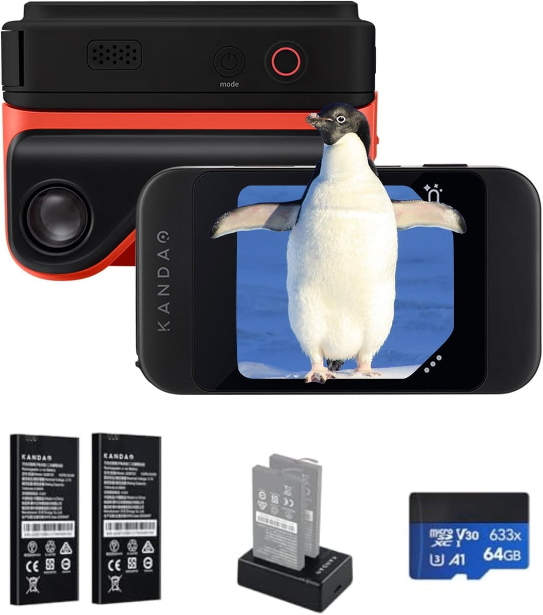 KanDao 3D-Kamera, 3D Sofortbild-Digitalkamera, 180 Grad stereoskopische Kamera, 3D-Videokamera für V