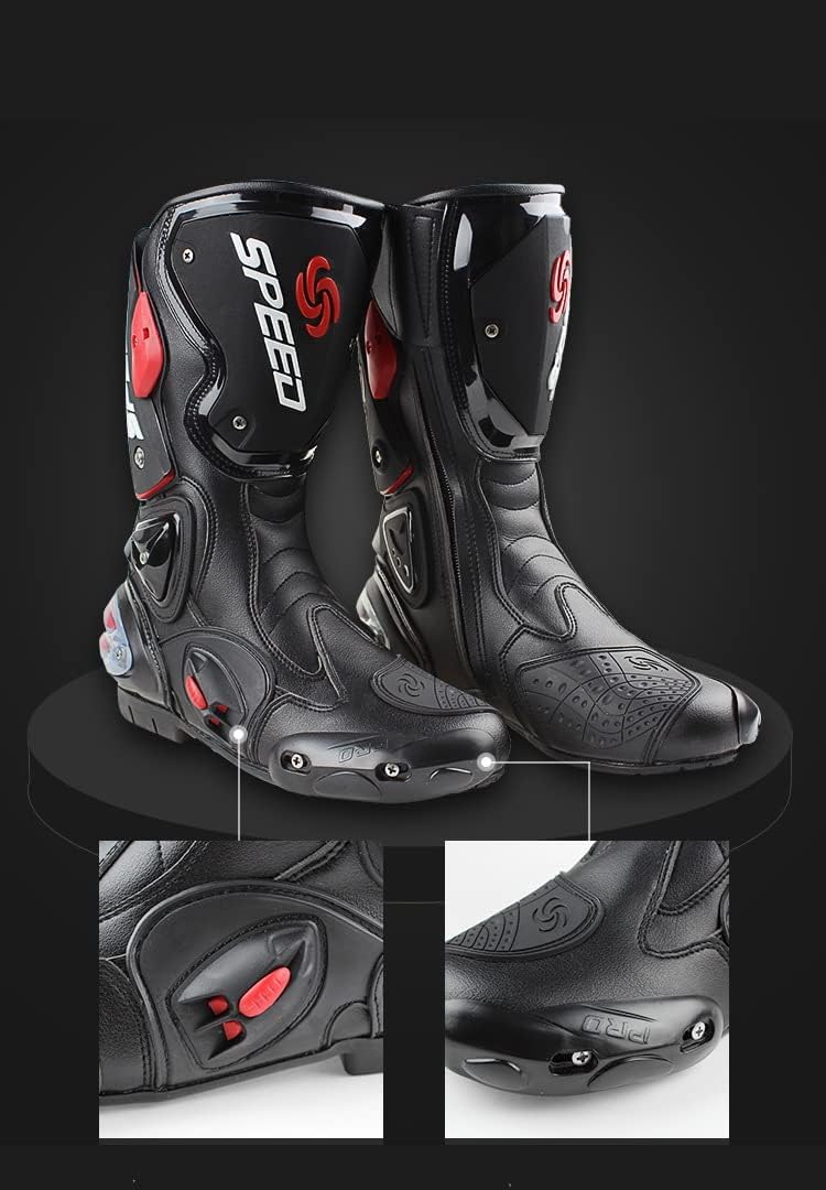 Msport Professionelle Motorradstiefel für Rennstrecken, Motocross-Stiefel Rutschfest, atmungsaktiv,