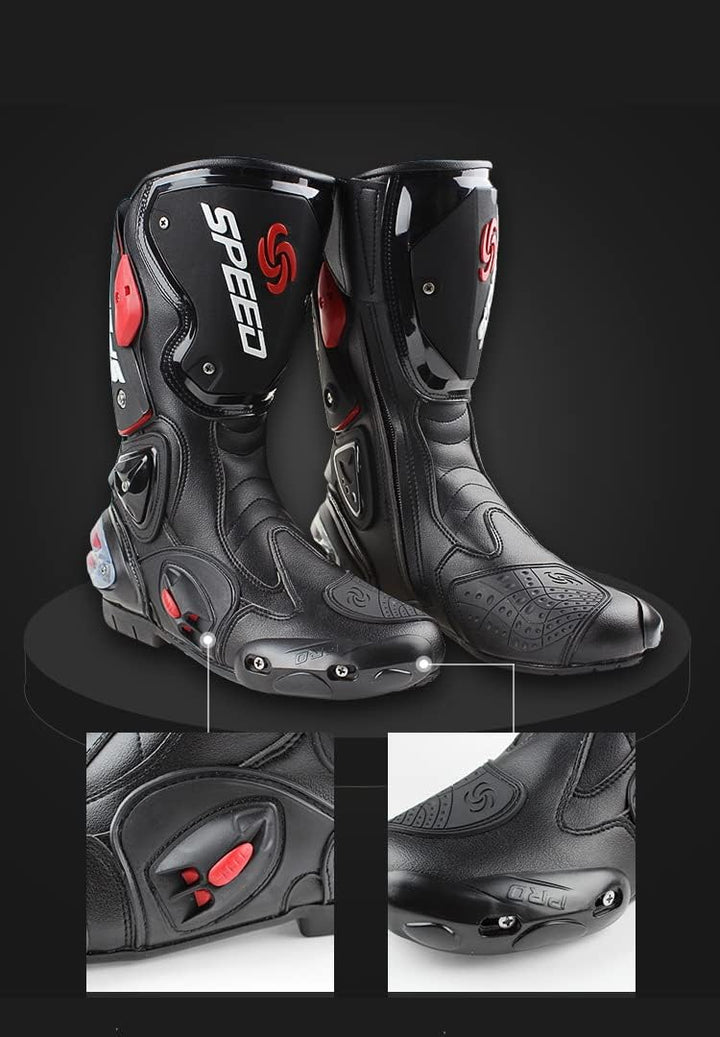 Msport Professionelle Motorradstiefel für Rennstrecken, Motocross-Stiefel Rutschfest, atmungsaktiv,