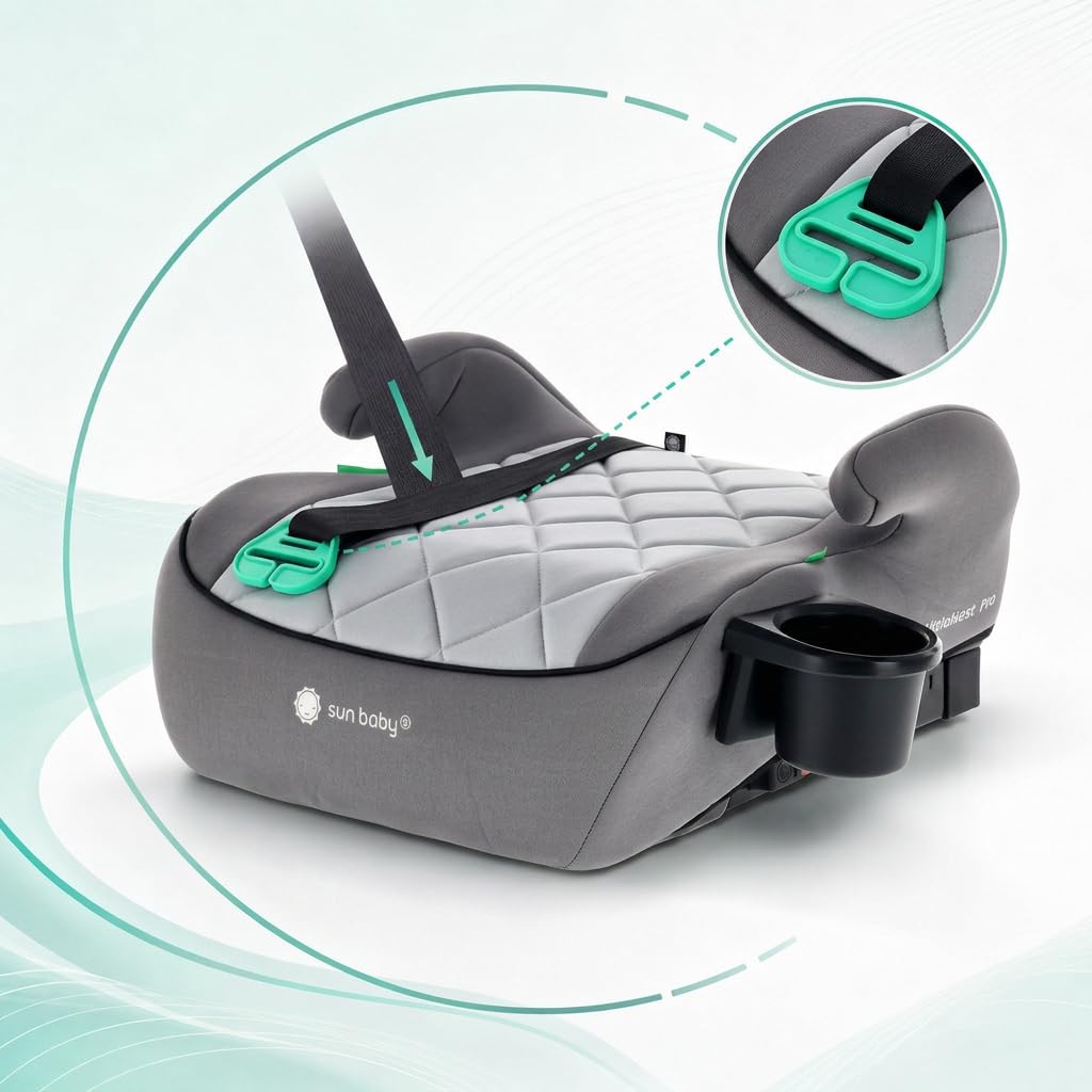 SUN BABY LITTLENEST PRO ISOFIX Sitzerhöhung 125-150 cm i-Size R129 - Grau, Grau