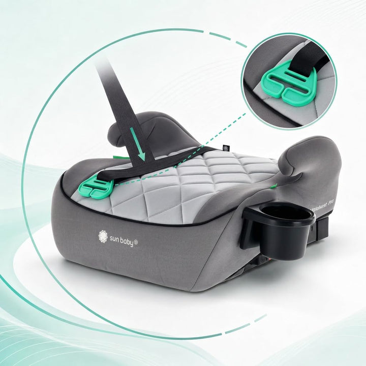 SUN BABY LITTLENEST PRO ISOFIX Sitzerhöhung 125-150 cm i-Size R129 - Grau, Grau