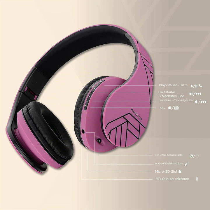 PowerLocus Bluetooth Over-Ear Kopfhörer, Kabellos Stereo Faltbare Kopfhörer Kabellose und Kabel-Kopf