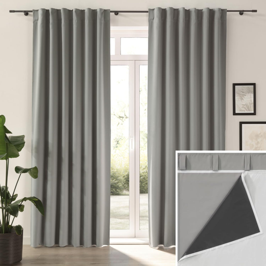 Delindo Lifestyle® Verdunklungsgardine ISO mit Abnehmbarer Thermo Ausstattung, abdunkelne Vorhänge,